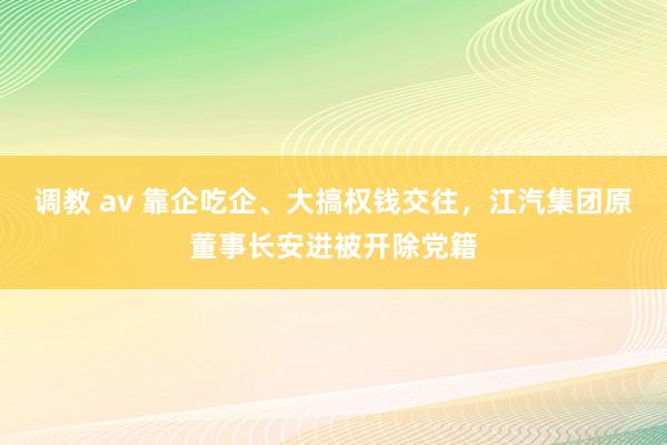 调教 av 靠企吃企、大搞权钱交往，江汽集团原董事长安进被开除党籍