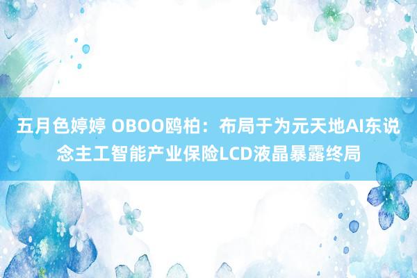 五月色婷婷 OBOO鸥柏：布局于为元天地AI东说念主工智能产业保险LCD液晶暴露终局