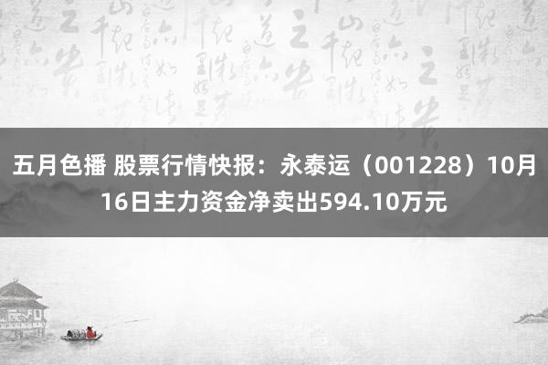 五月色播 股票行情快报：永泰运（001228）10月16日主力资金净卖出594.10万元