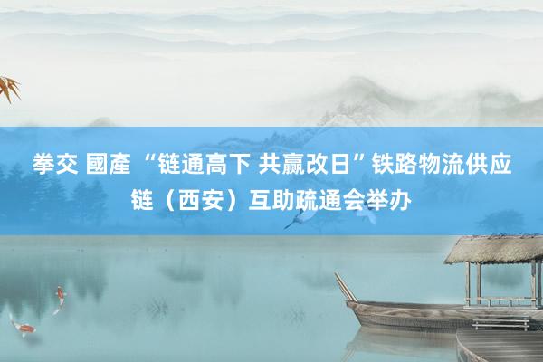 拳交 國產 “链通高下 共赢改日”铁路物流供应链（西安）互助疏通会举办