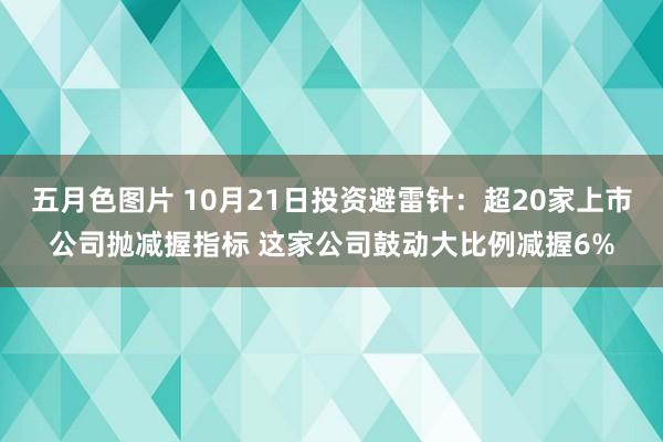 五月色图片 10月21日投资避雷针：超20家上市公司抛减握指标 这家公司鼓动大比例减握6%