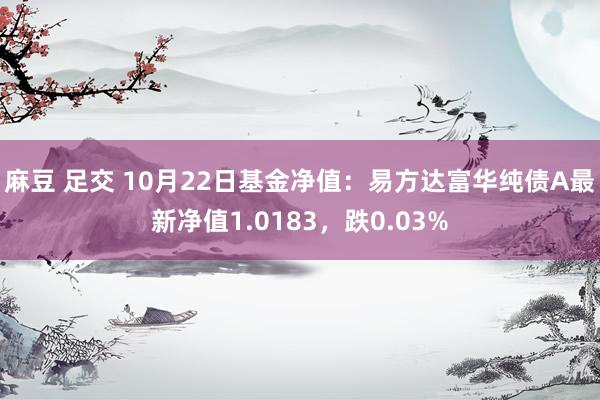 麻豆 足交 10月22日基金净值：易方达富华纯债A最新净值1.0183，跌0.03%