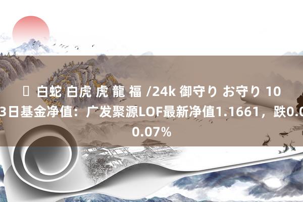 ✨白蛇 白虎 虎 龍 福 /24k 御守り お守り 10月23日基金净值：广发聚源LOF最新净值1.1661，跌0.07%