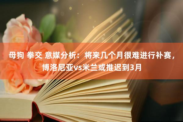 母狗 拳交 意媒分析：将来几个月很难进行补赛，博洛尼亚vs米兰或推迟到3月