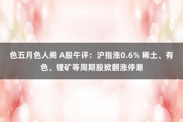 色五月色人阁 A股午评：沪指涨0.6% 稀土、有色、锂矿等周期股掀翻涨停潮