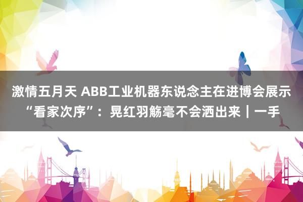 激情五月天 ABB工业机器东说念主在进博会展示“看家次序”：晃红羽觞毫不会洒出来｜一手