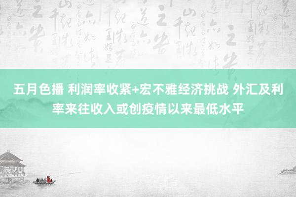 五月色播 利润率收紧+宏不雅经济挑战 外汇及利率来往收入或创疫情以来最低水平