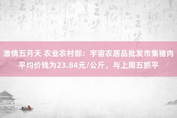 激情五月天 农业农村部：宇宙农居品批发市集猪肉平均价钱为23.84元/公斤，与上周五抓平