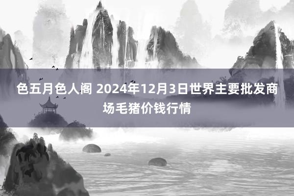 色五月色人阁 2024年12月3日世界主要批发商场毛猪价钱行情