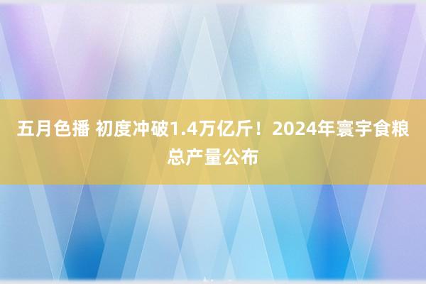 五月色播 初度冲破1.4万亿斤！2024年寰宇食粮总产量公布