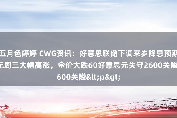 五月色婷婷 CWG资讯：好意思联储下调来岁降息预期，好意思元周三大幅高涨，金价大跌60好意思元失守2600关隘<p>