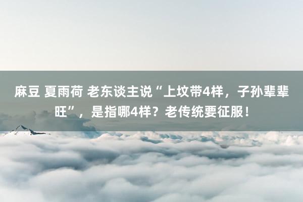 麻豆 夏雨荷 老东谈主说“上坟带4样，子孙辈辈旺”，是指哪4样？老传统要征服！