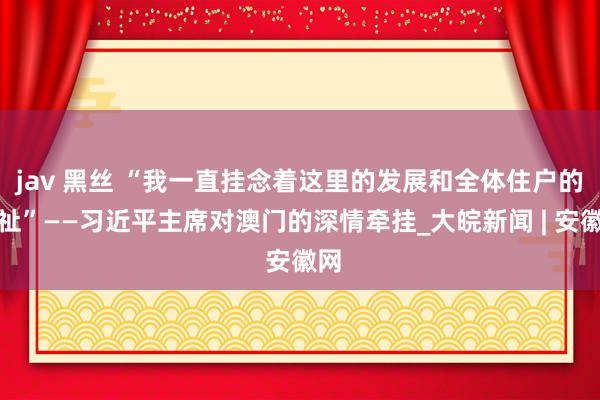 jav 黑丝 “我一直挂念着这里的发展和全体住户的福祉”——习近平主席对澳门的深情牵挂_大皖新闻 | 安徽网