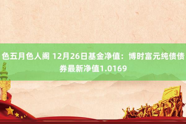 色五月色人阁 12月26日基金净值：博时富元纯债债券最新净值1.0169