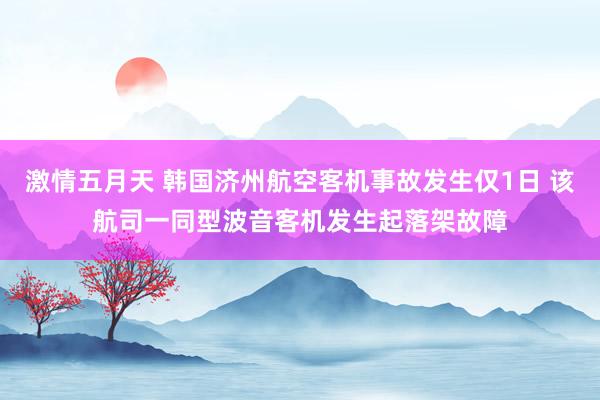 激情五月天 韩国济州航空客机事故发生仅1日 该航司一同型波音客机发生起落架故障