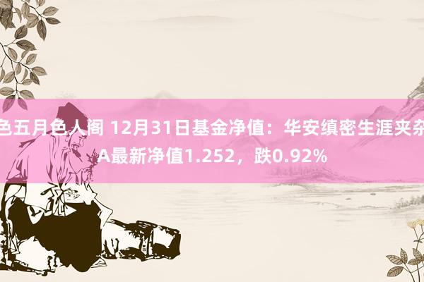 色五月色人阁 12月31日基金净值：华安缜密生涯夹杂A最新净值1.252，跌0.92%