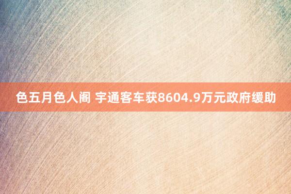 色五月色人阁 宇通客车获8604.9万元政府缓助