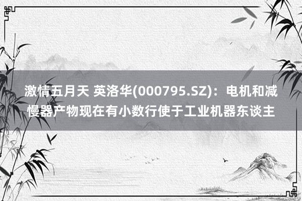 激情五月天 英洛华(000795.SZ)：电机和减慢器产物现在有小数行使于工业机器东谈主